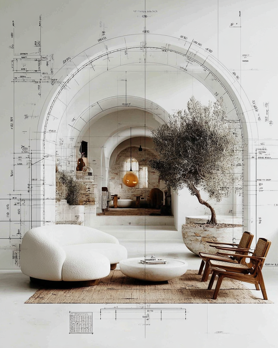 Interior Study, blueprint study 1