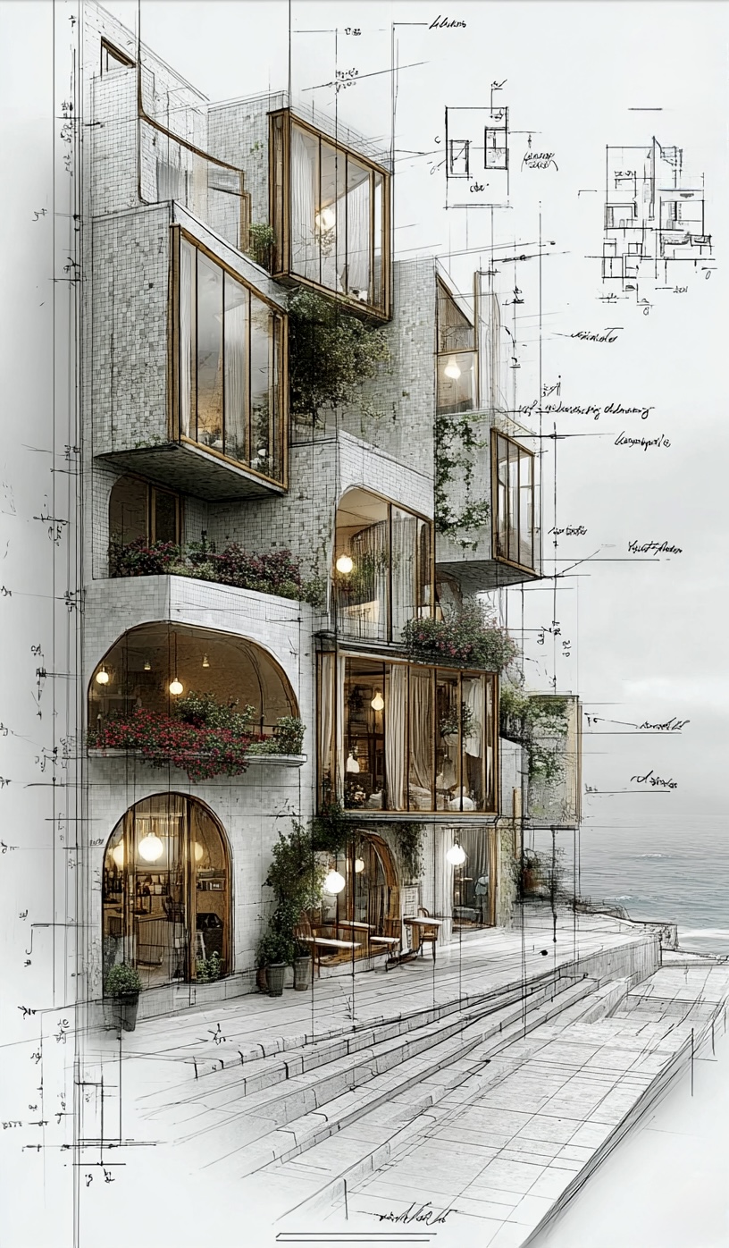 Facade Study, blueprint study 12